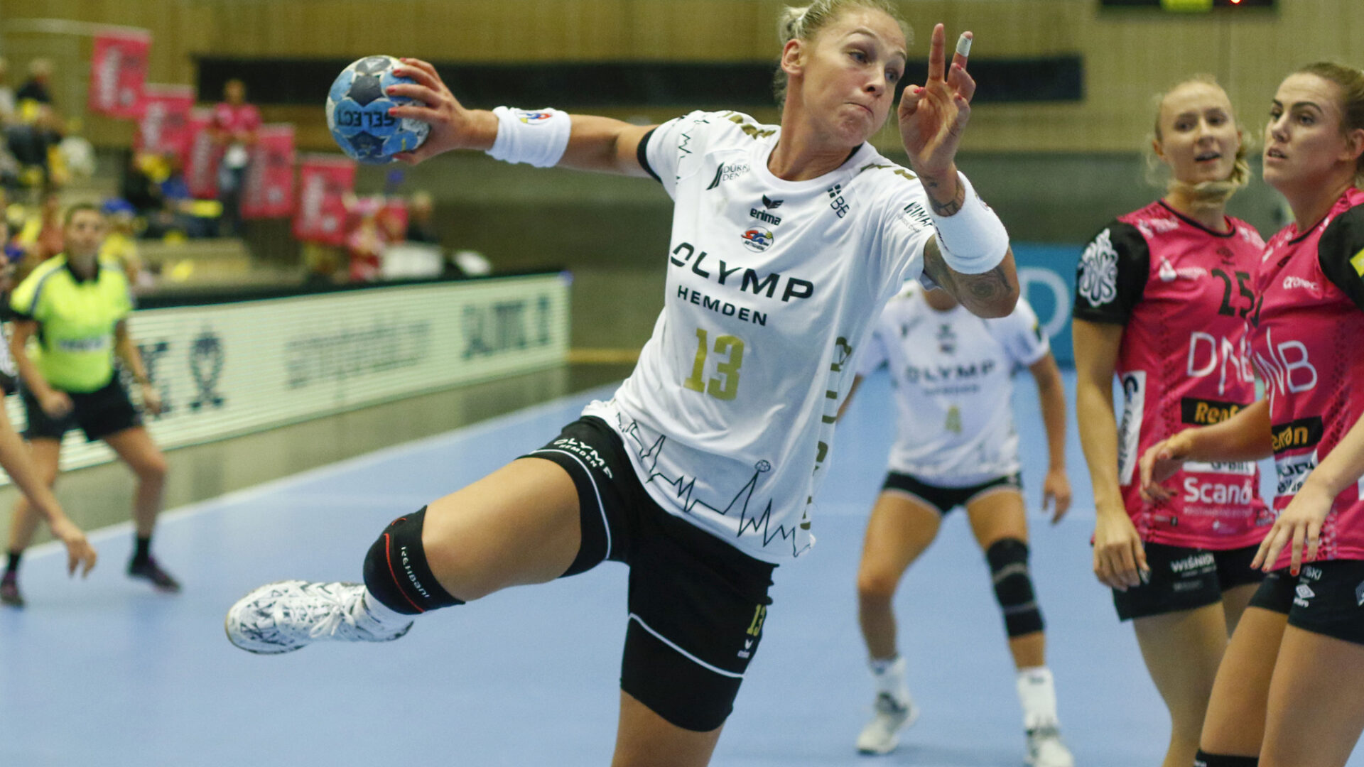 Bietigheims Luisa Schulze under Champions League kampen i håndball for damer mellom Vipers og Bietigheim i Aquarama i Kristiansand.